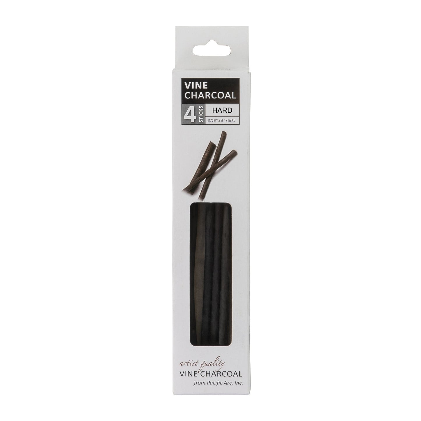 Pacific Arc - Artist Vine Charcoal, Soft, Black 4 Charcoal Sticks for Drawing, Sketching, and Fine Art - Pacific Arc - Little Red General Store