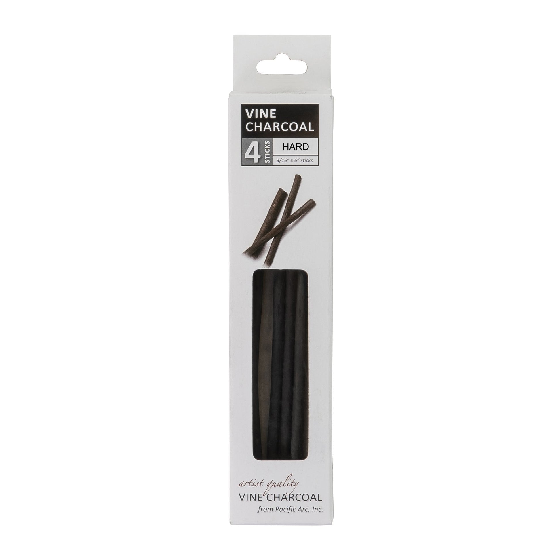 Pacific Arc - Artist Vine Charcoal, Soft, Black 4 Charcoal Sticks for Drawing, Sketching, and Fine Art - Pacific Arc - Little Red General Store
