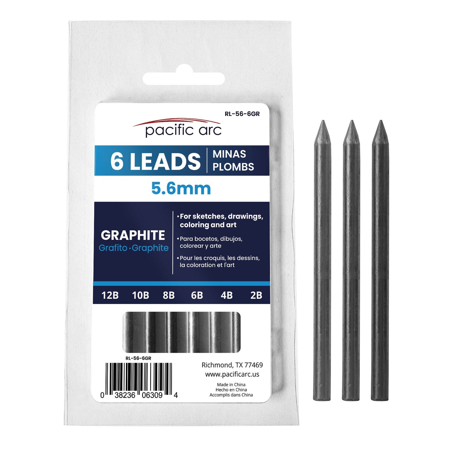 Pacific Arc 5.6mm Lead Holder Refills 6pc Set - Pacific Arc - Little Red General Store