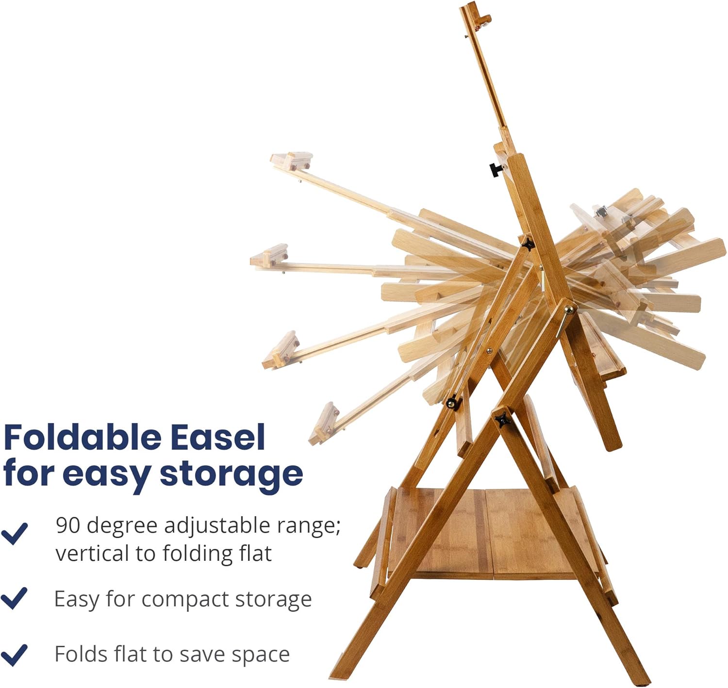 Pacific Arc, Bamboo Professional Lobo Easel H - Frame with bottom shelf , 46 Inch Canvas size for Painting, Drawing, Watercolors,Sketching, Pictures, Signs, Posterboards - Pacific Arc - Little Red General Store
