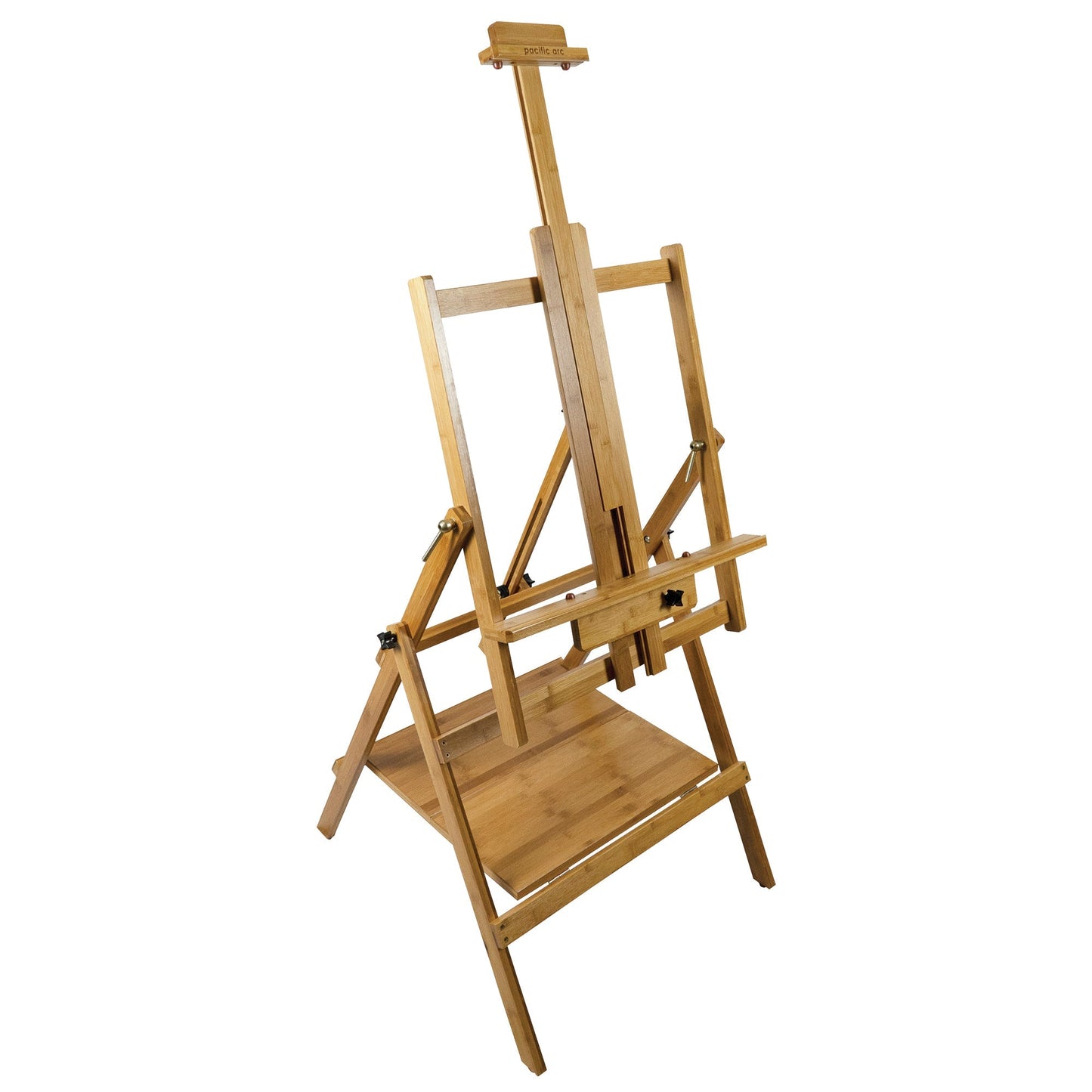Pacific Arc, Bamboo Professional Lobo Easel H - Frame with bottom shelf , 46 Inch Canvas size for Painting, Drawing, Watercolors,Sketching, Pictures, Signs, Posterboards - Pacific Arc - Little Red General Store