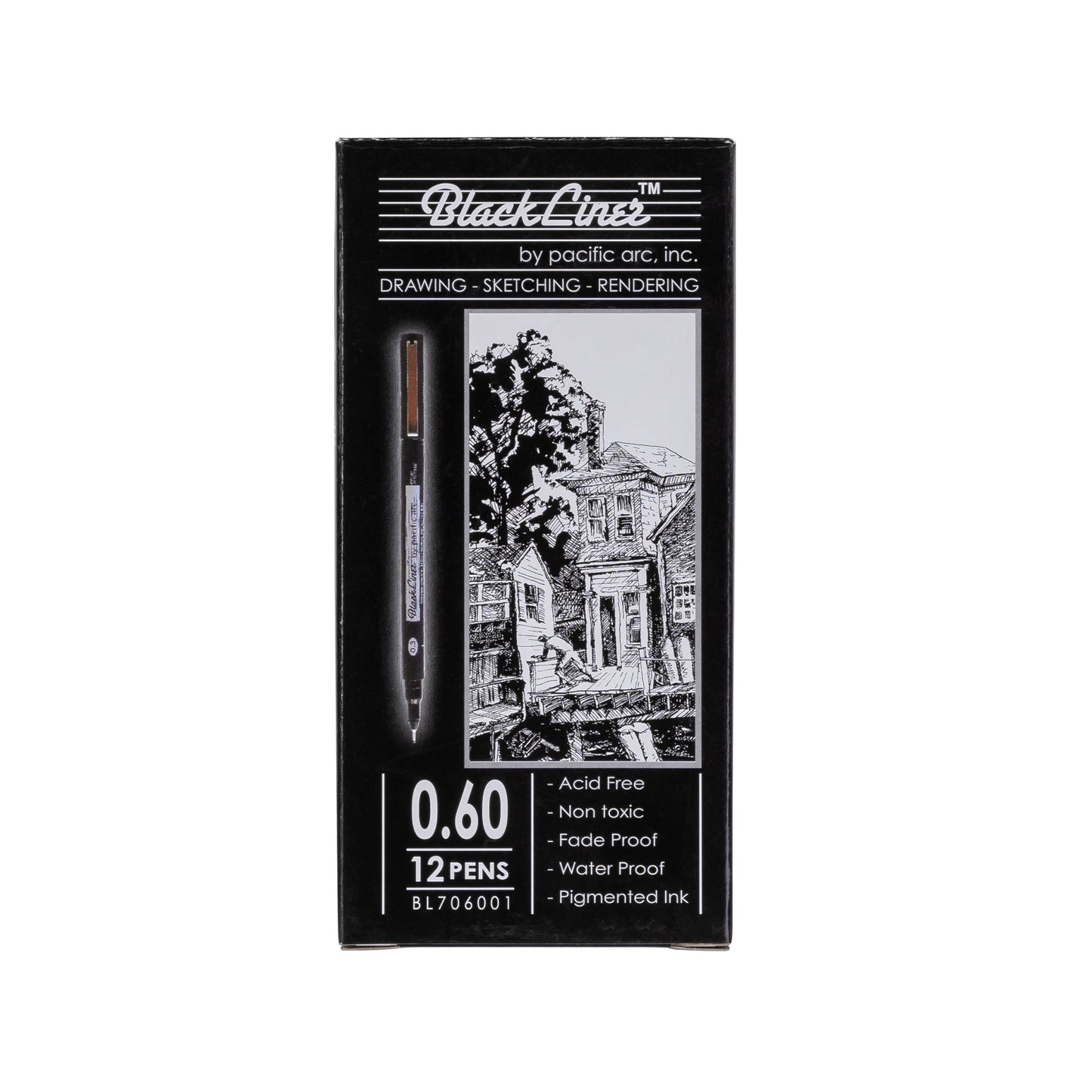 Pacific Arc | Blackliner Black Fineliner Pens | Differently Sized Fine Drawing Pens - Pacific Arc - Little Red General Store