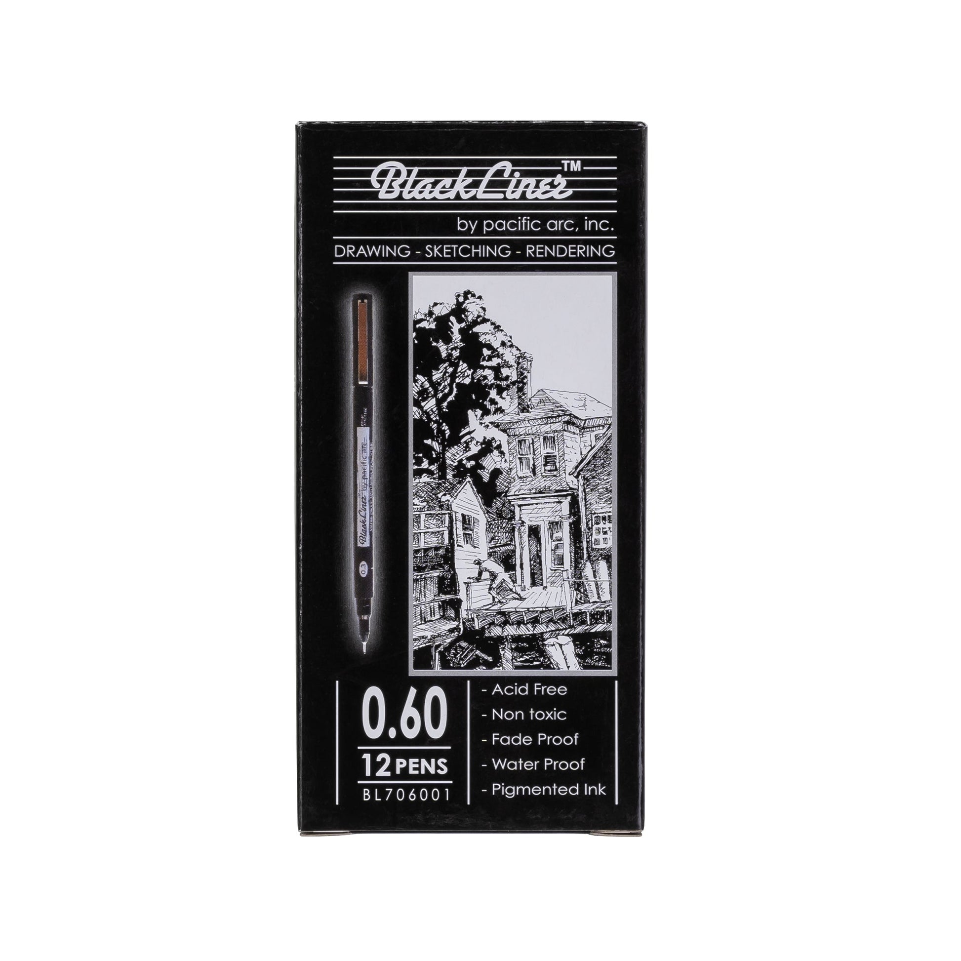 Pacific Arc | Blackliner Black Fineliner Pens | Differently Sized Fine Drawing Pens - Pacific Arc - Little Red General Store
