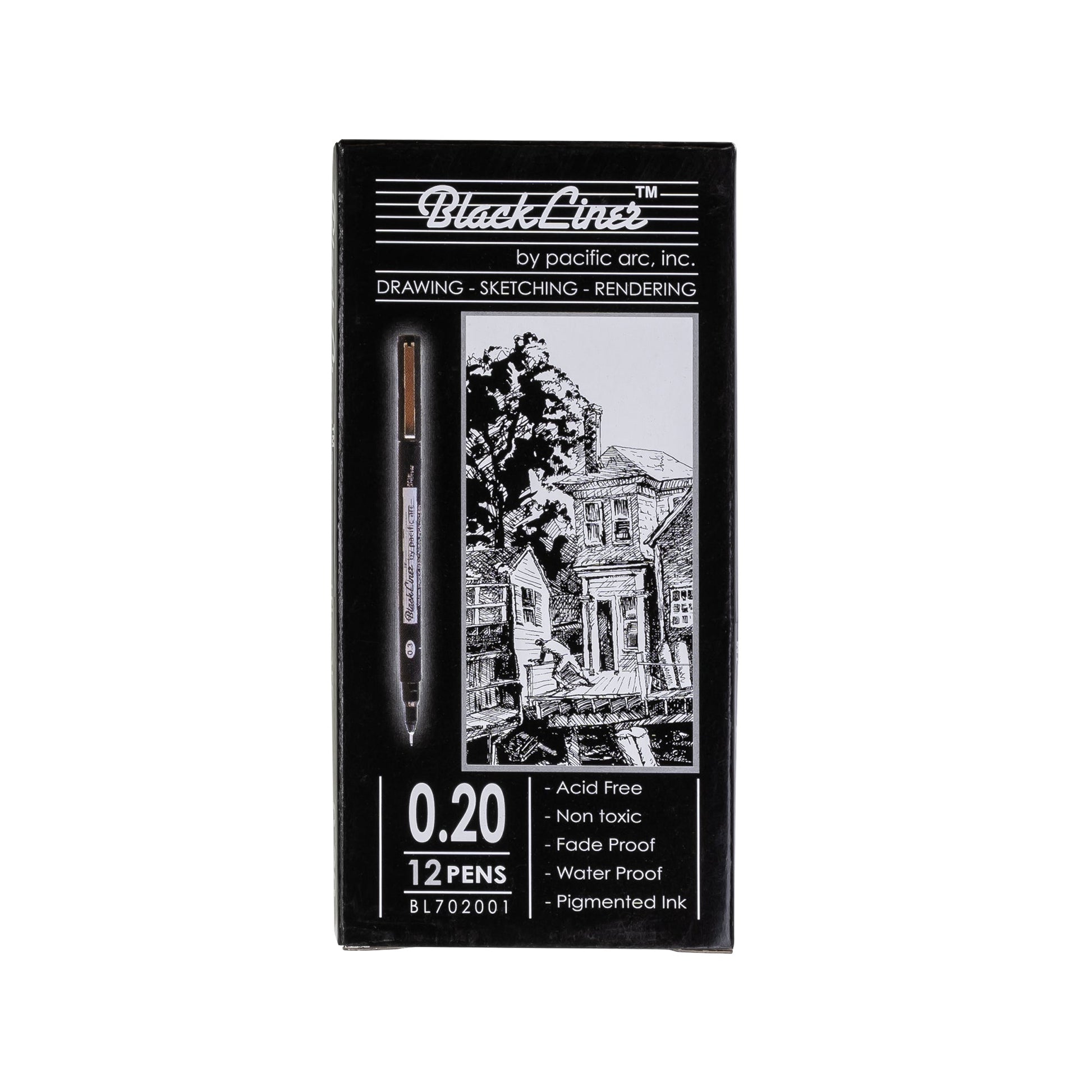 Pacific Arc | Blackliner Black Fineliner Pens | Differently Sized Fine Drawing Pens - Pacific Arc - Little Red General Store