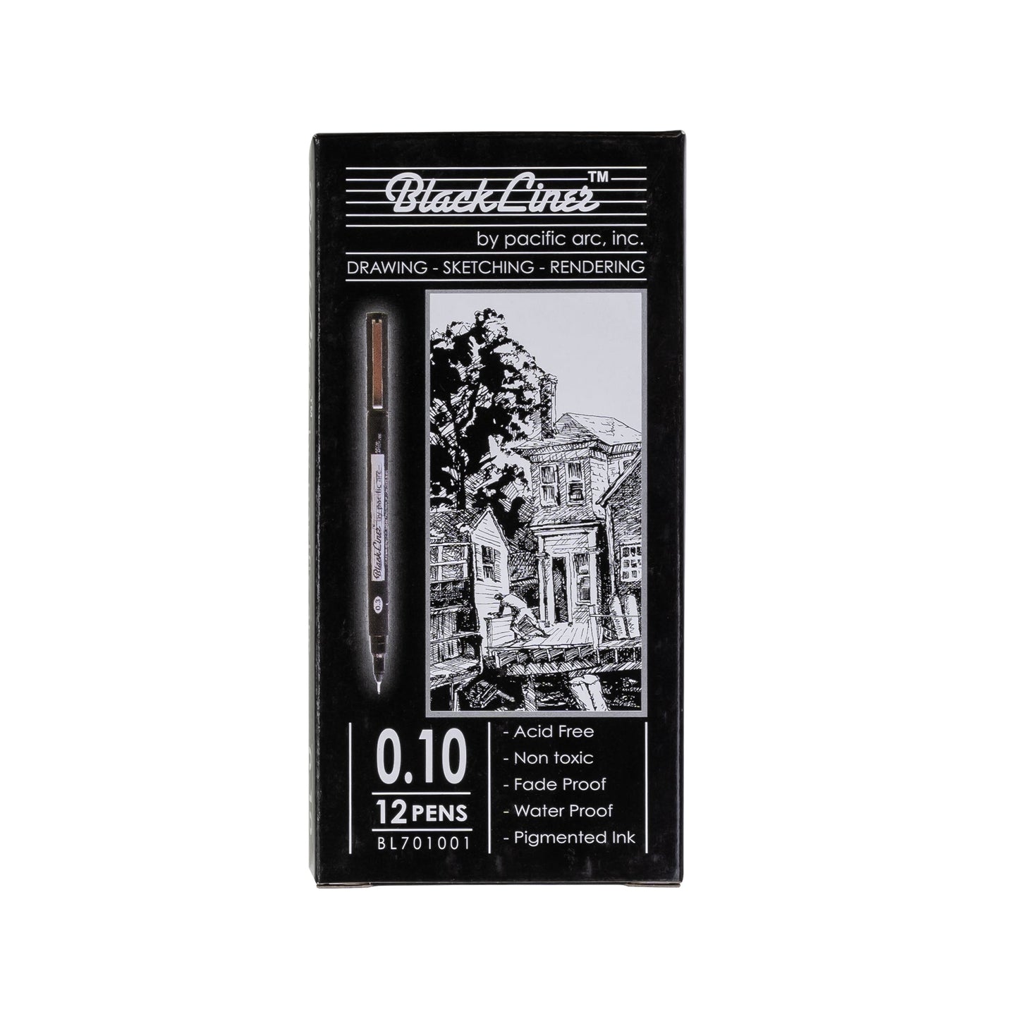 Pacific Arc | Blackliner Black Fineliner Pens | Differently Sized Fine Drawing Pens - Pacific Arc - Little Red General Store