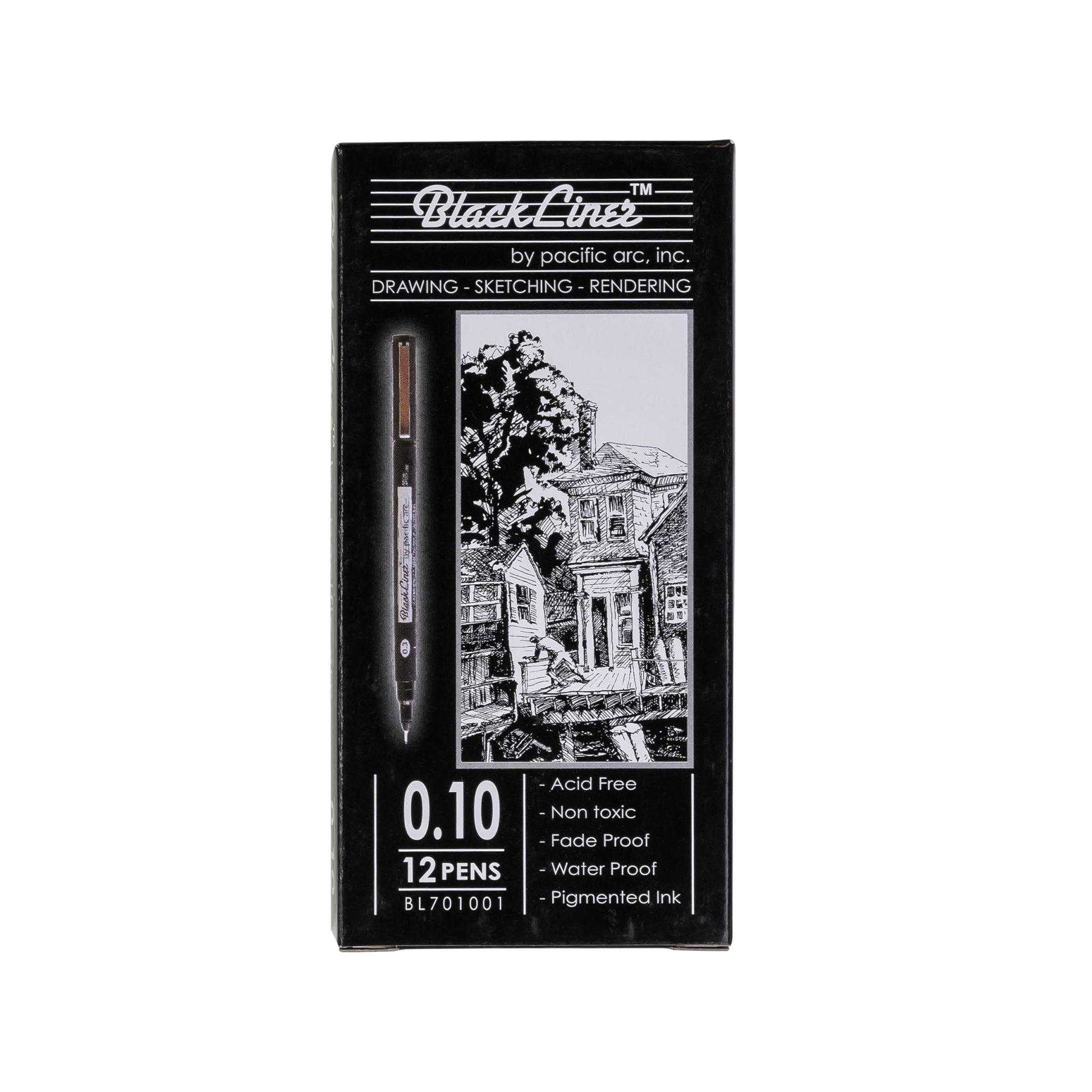 Pacific Arc | Blackliner Black Fineliner Pens | Differently Sized Fine Drawing Pens - Pacific Arc - Little Red General Store