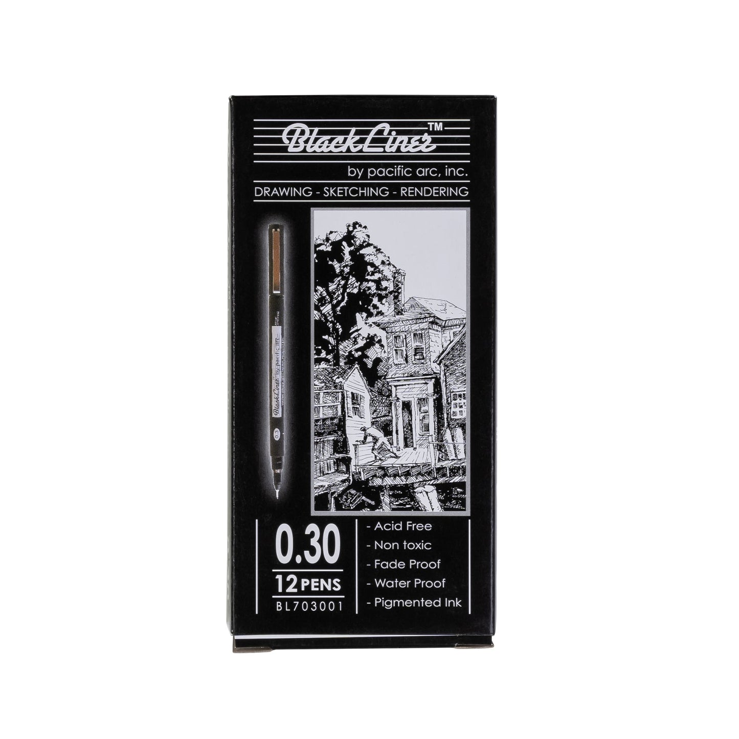 Pacific Arc | Blackliner Black Fineliner Pens | Differently Sized Fine Drawing Pens - Pacific Arc - Little Red General Store
