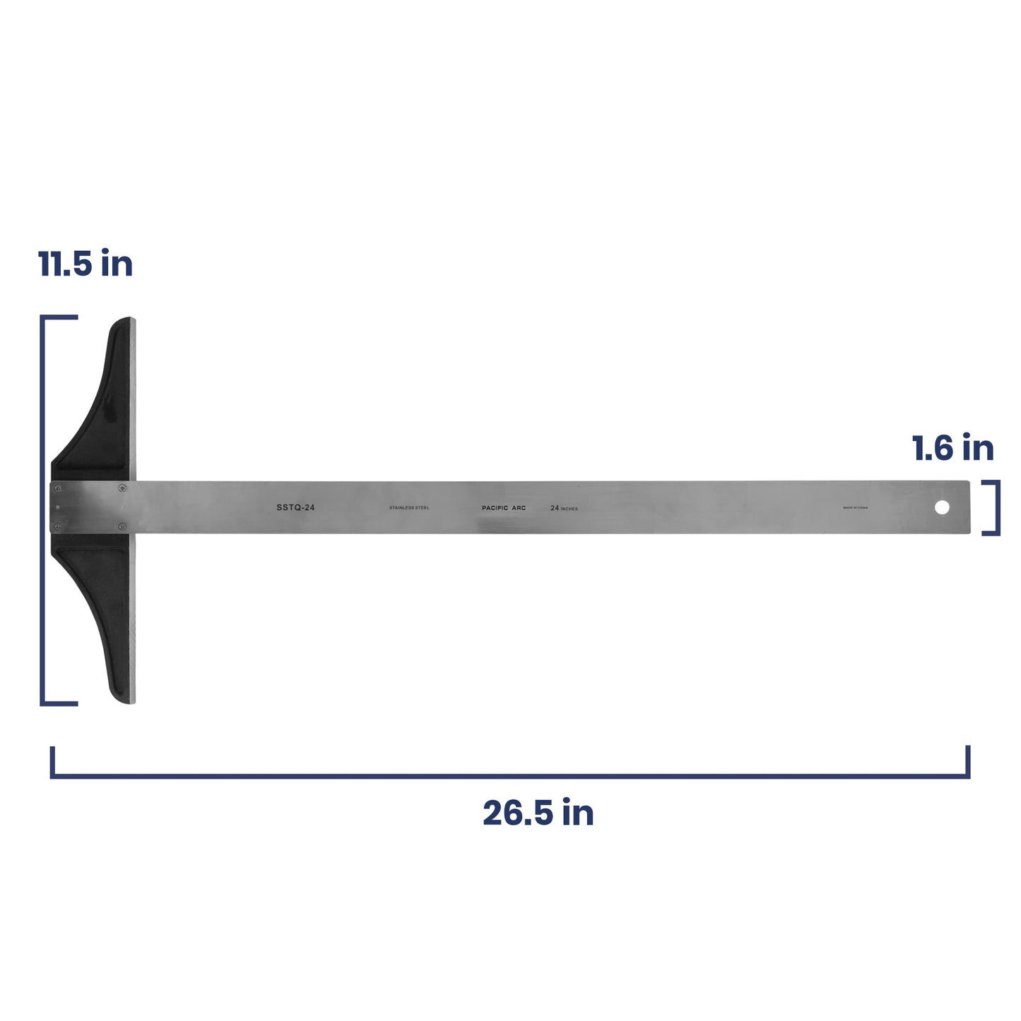 Pacific Arc, 18 To 48 Inch T Square, Traditional Stainless Steel Plain - Pacific Arc - Little Red General Store