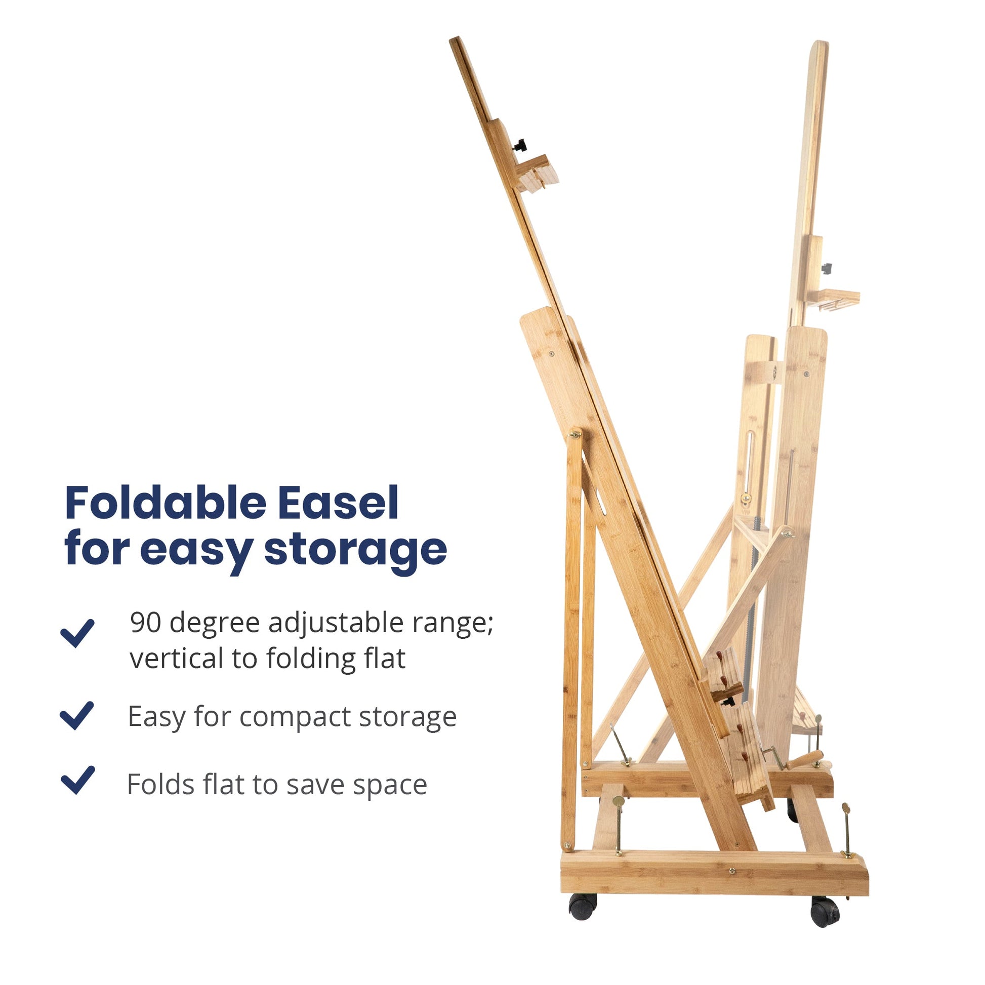 Pacific Arc - Professional Bamboo Studio Easel with Casters and Center Tray, 89 Inch Canvases for Watercolors, Painting, Sketching, Drawing, and Display - Pacific Arc - Little Red General Store