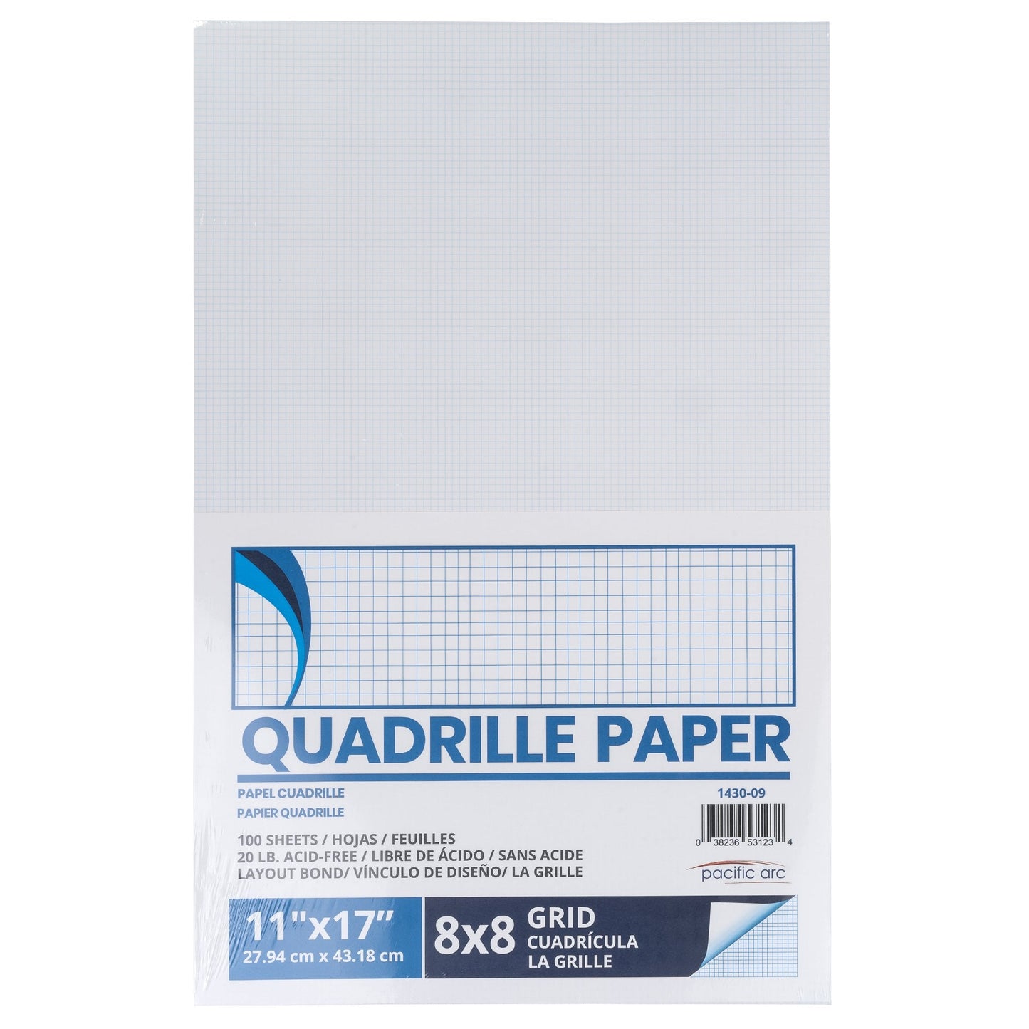 Pacific Arc, Quadrille Paper Pad, 50 Sheets 8.5 Inch x 11 Inch, 4 x 4 Grid - Pacific Arc - Little Red General Store