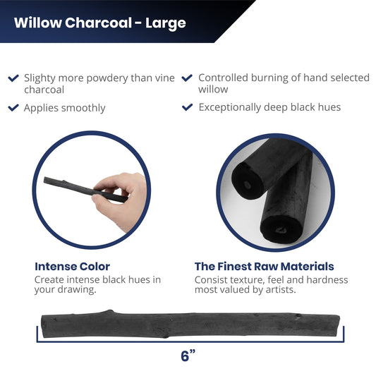 Pacific Arc | Artist Vine Charcoal, Black Sticks | Soft | Small, Large & Jumbo. - Pacific Arc - Little Red General Store