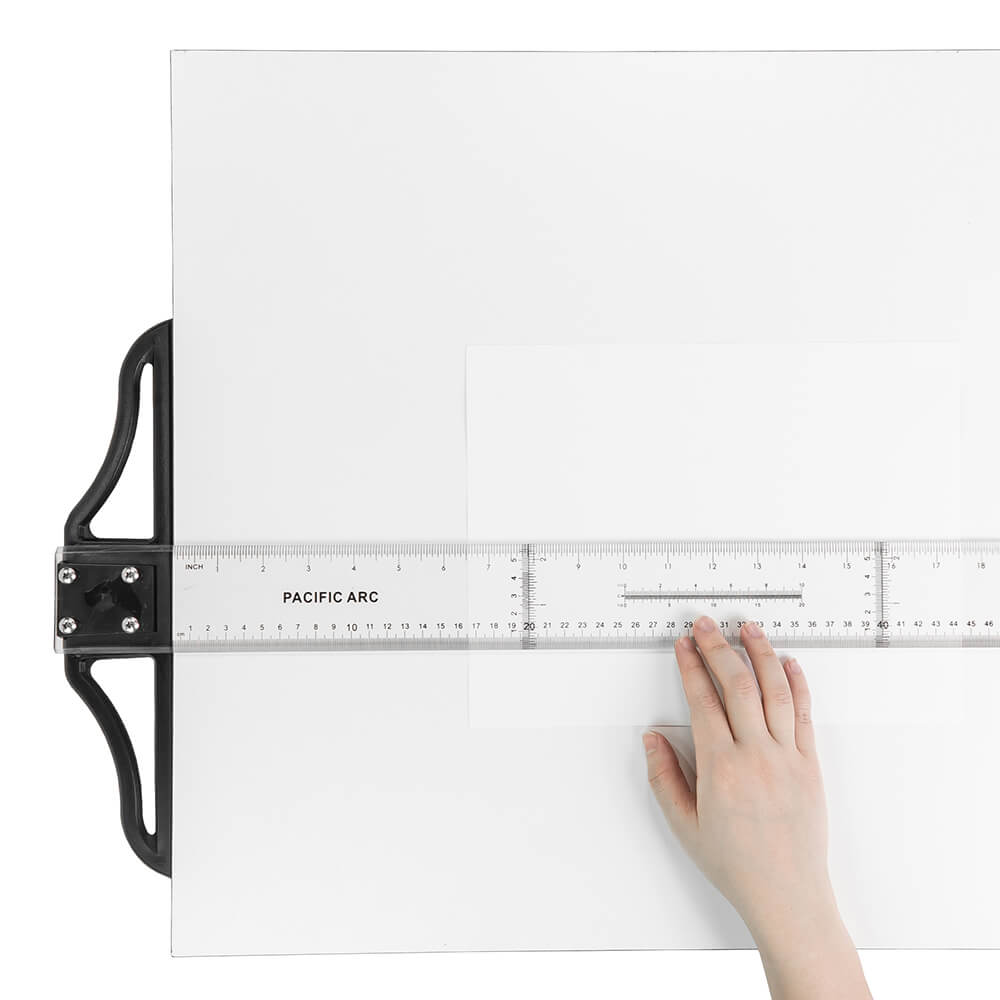 Pacific Arc 18 to 42 Inch T Square, Traditional Acrylic Graduated in Inch and Metric, Detachable Head - Pacific Arc - Little Red General Store