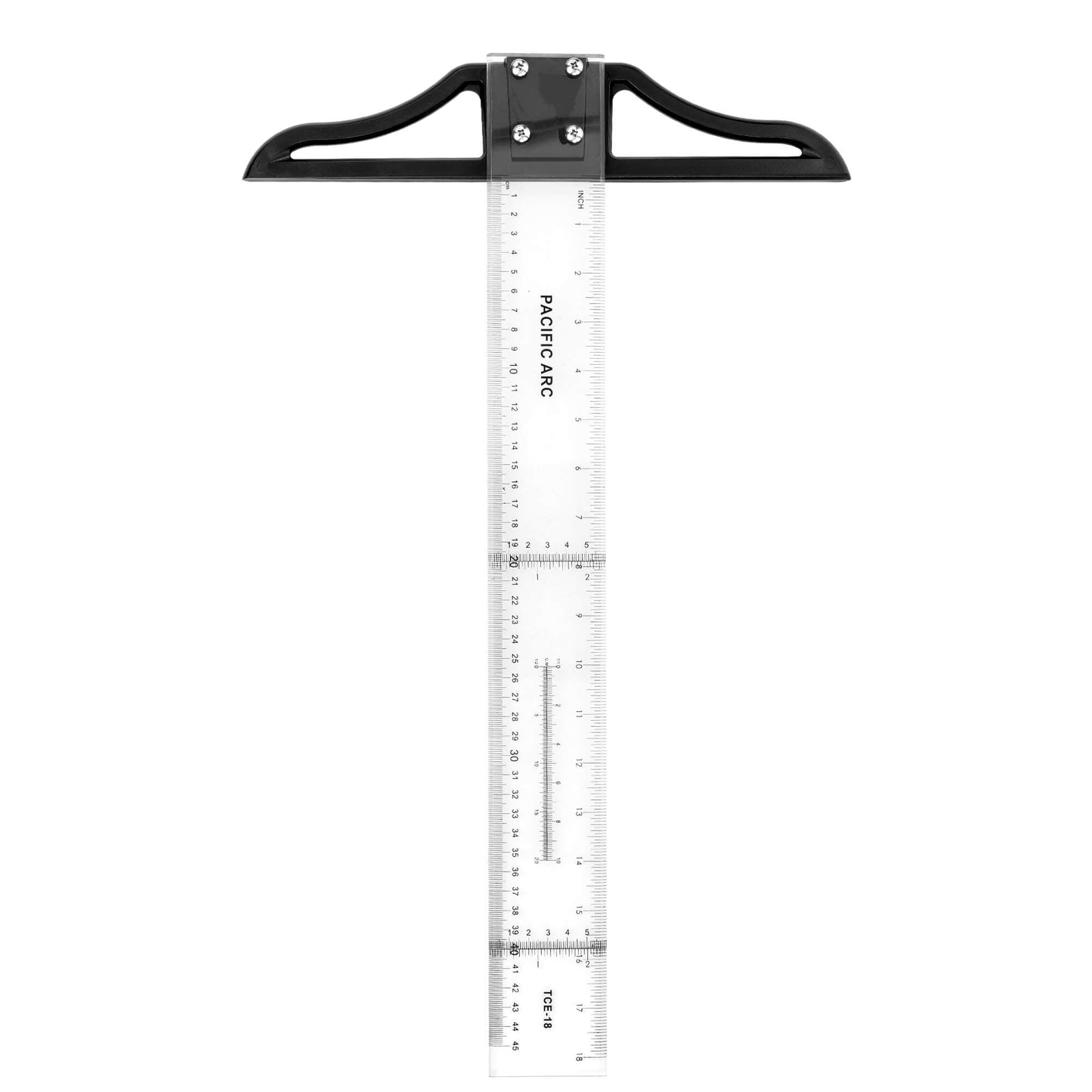 Pacific Arc 18 to 42 Inch T Square, Traditional Acrylic Graduated in Inch and Metric, Detachable Head - Pacific Arc - Little Red General Store
