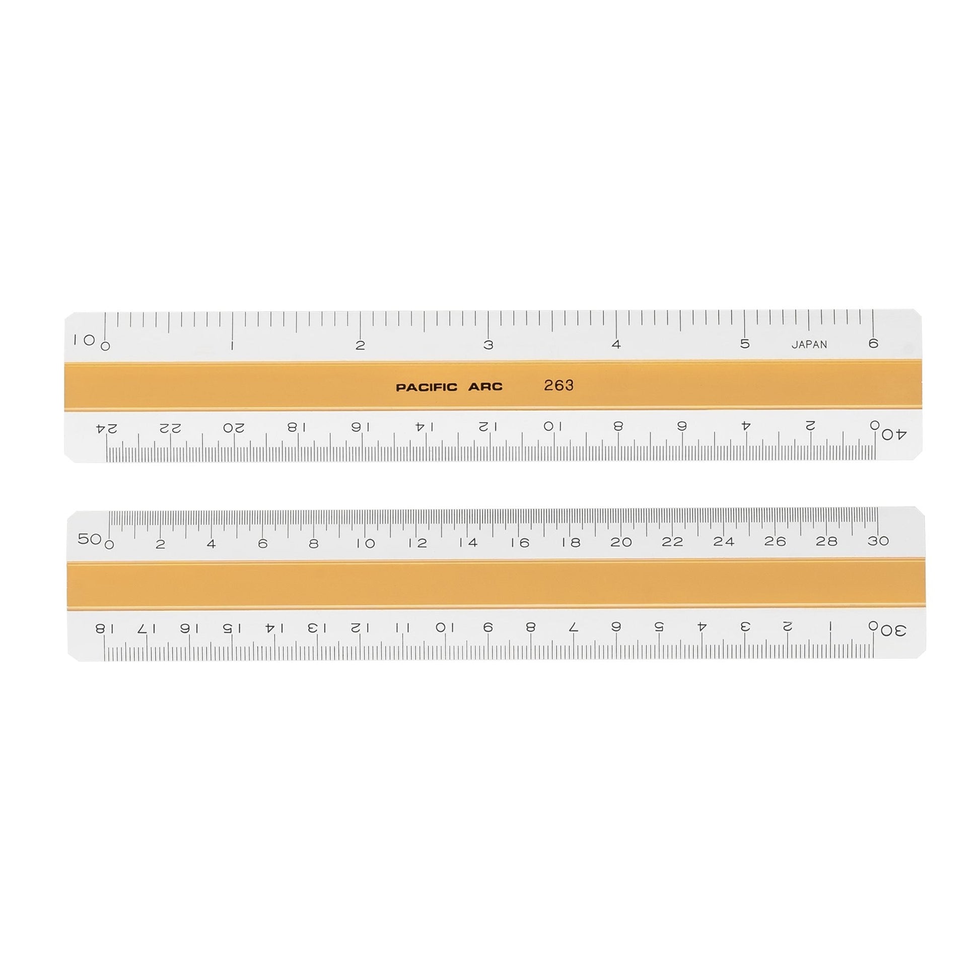 Pacific Arc, Professional 6" or 12" Four Bevel Flat Scale Ruler, Plastic, Architect, Engineer, Metric, and Combo graduations, 4 Bevel Scales for Drafting, Architecture, and Engineering - Pacific Arc - Little Red General Store