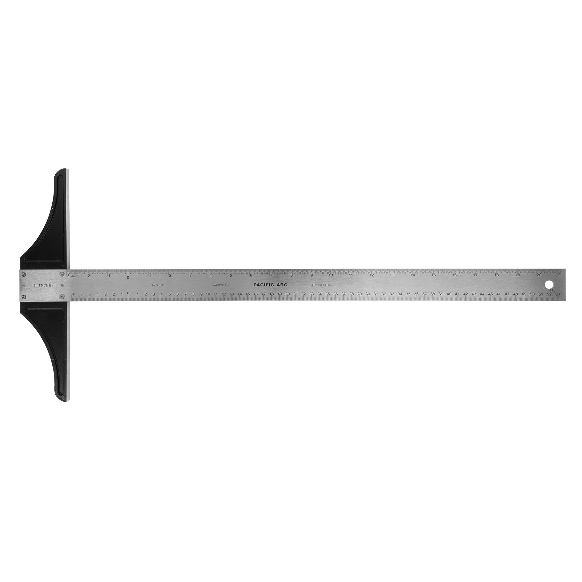 Pacific Arc 18 To 48 Inch T Square, Traditional Stainless Steel, Graduated Inch and Metric - Pacific Arc - Little Red General Store