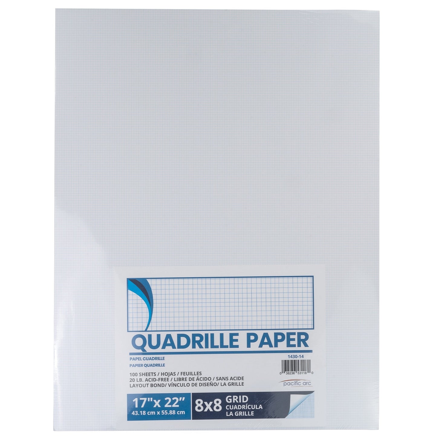 Pacific Arc, Quadrille Paper Pad, 50 Sheets 8.5 Inch x 11 Inch, 4 x 4 Grid - Pacific Arc - Little Red General Store