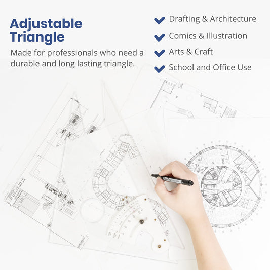 Pacific Arc Adjustable Triangle Plain or Inking Edge for Drafting, Architect, Engineer - Pacific Arc - Little Red General Store