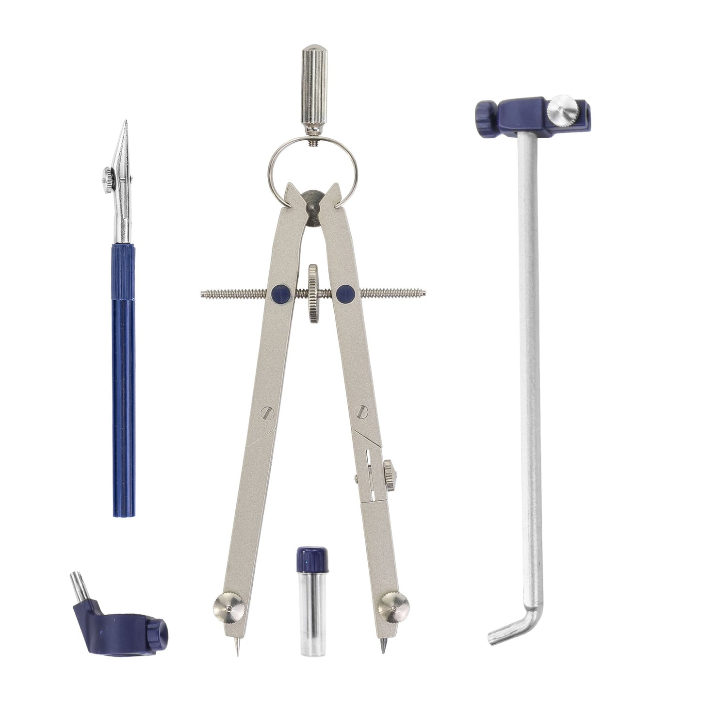 Pacific Arc, Spring Bow Compass with Extension bar, ruling Pen, 6 inch Divider, Universal Adaptor, 6 inch Break Leg, and Replacement Lead. - Pacific Arc - Little Red General Store