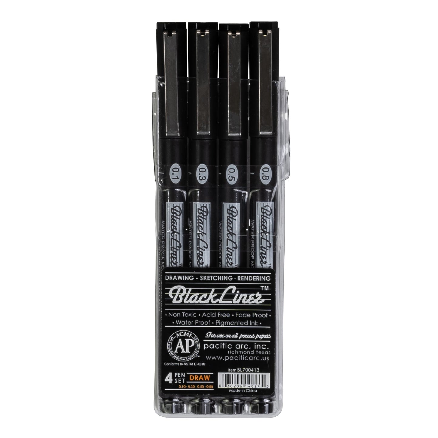 Pacific Arc | Blackliner Black Fineliner Pens | Differently Sized Fine Drawing Pens - Pacific Arc - Little Red General Store