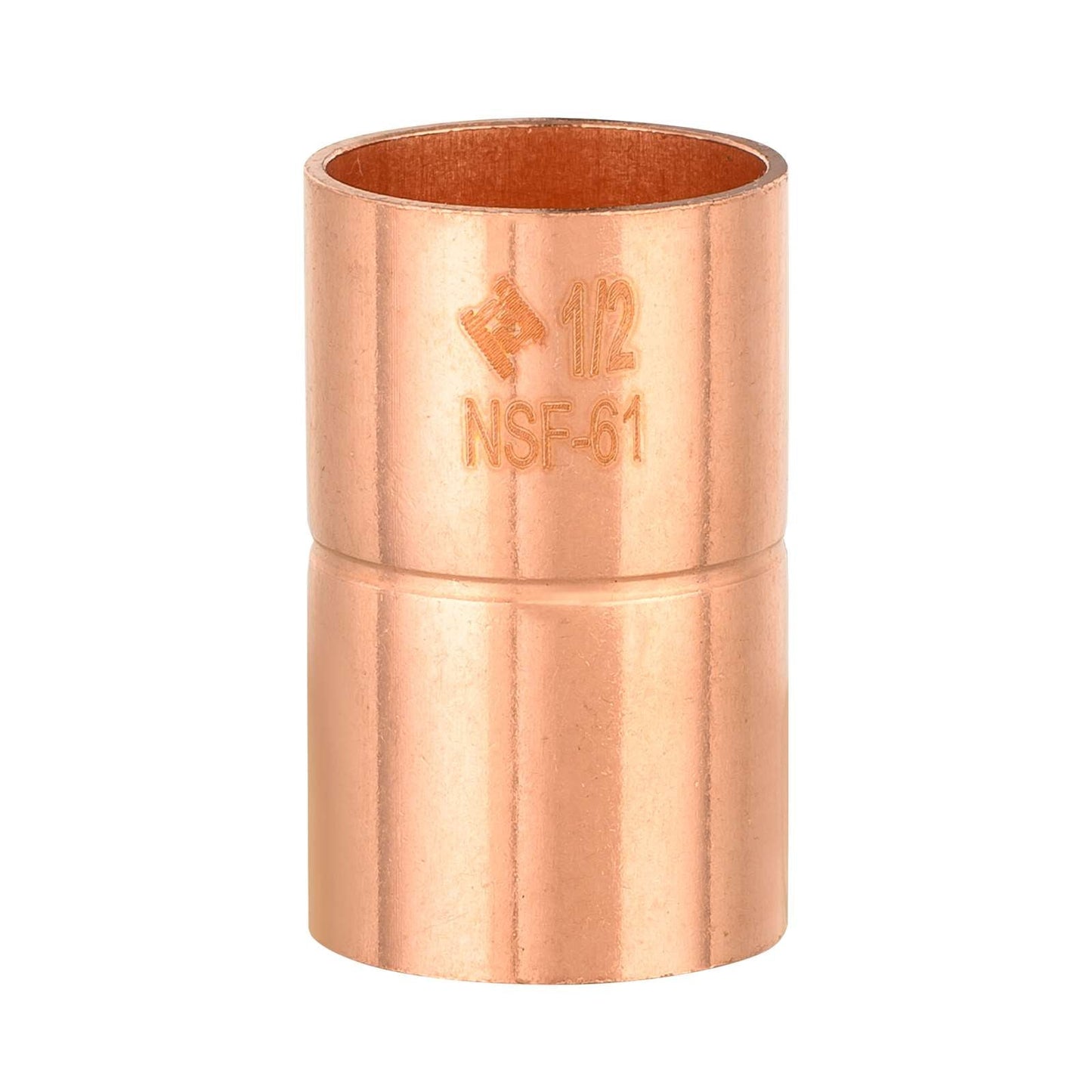 1-1/4" Copper Coupling With Rolled Stop
