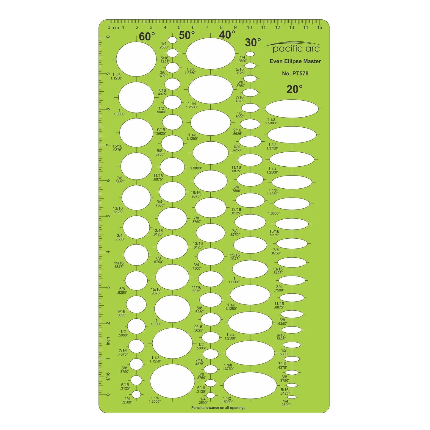 Pacific Arc Ellipse Template Guides, Ellipses in multiple projections for architecture, drafting, and design - great for students and professionals