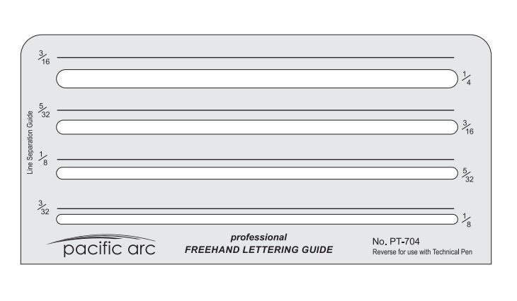 Pacific Arc - Lettering Template Guides - wide range of letter sizes and guides for architects, draftsmen, comic artists, students, and professionals