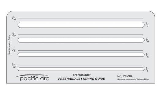 Pacific Arc - Lettering Template Guides - wide range of letter sizes and guides for architects, draftsmen, comic artists, students, and professionals