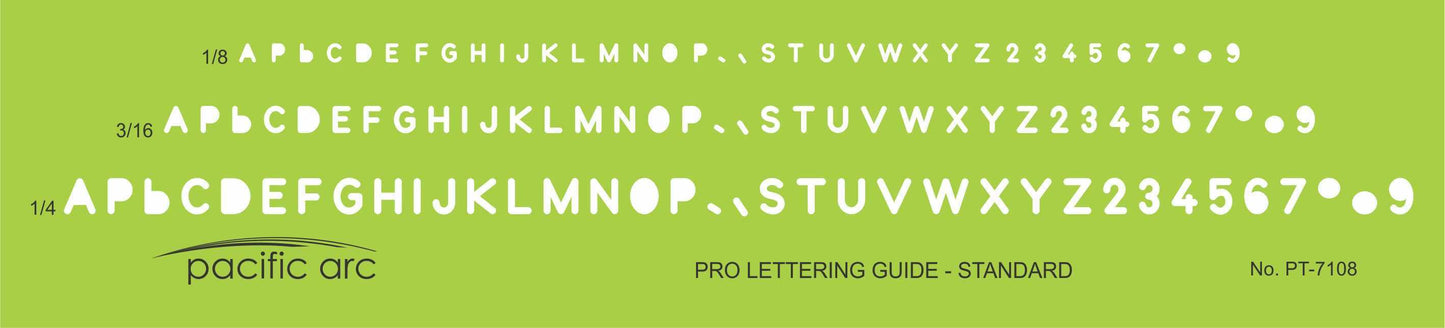 Pacific Arc - Lettering Template Guides - wide range of letter sizes and guides for architects, draftsmen, comic artists, students, and professionals