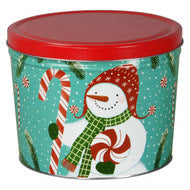 Peppermint Snowmen Popcorn Tin - 2 Gallon