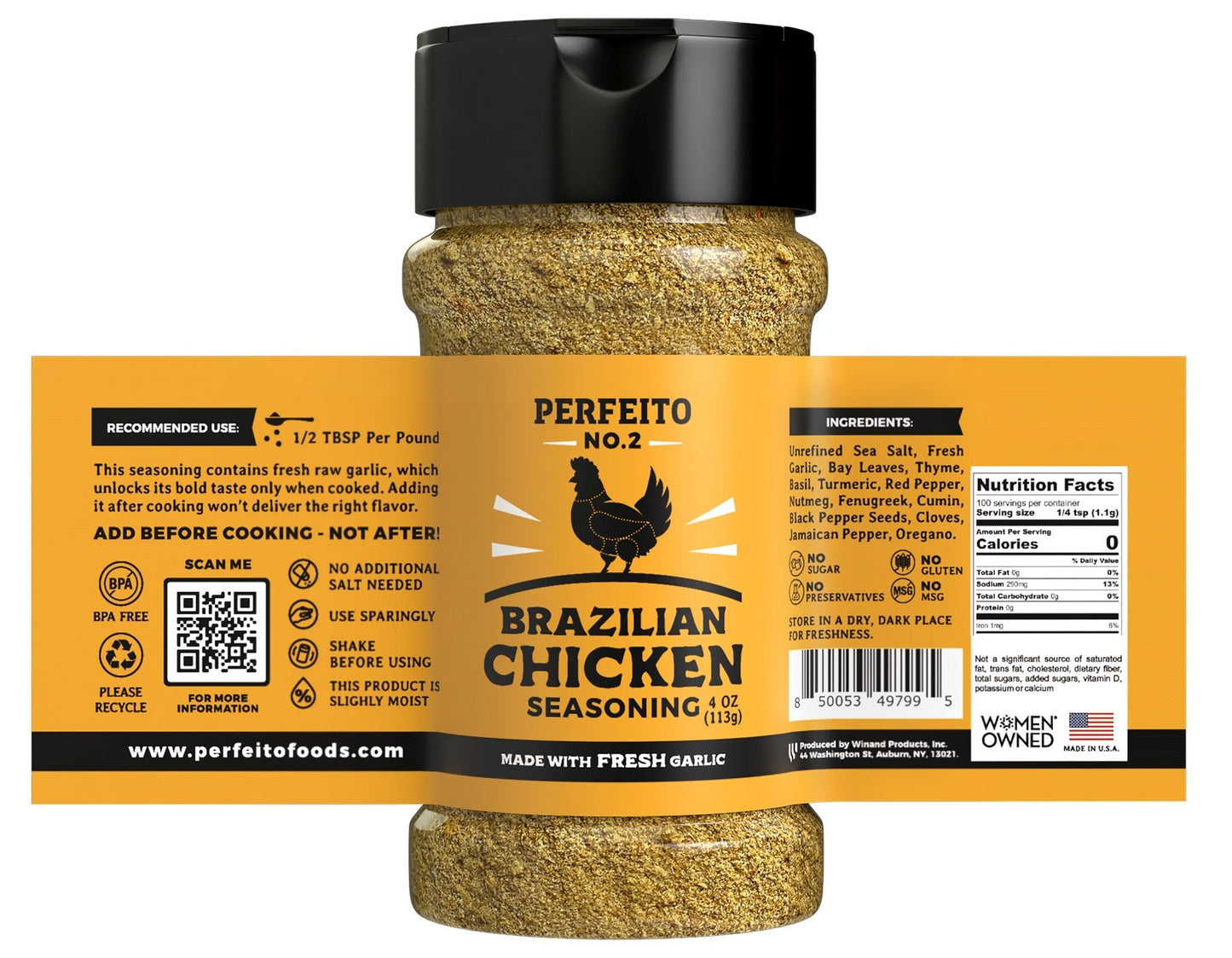 Perfeito Foods Chicken Seasoning, 4 oz