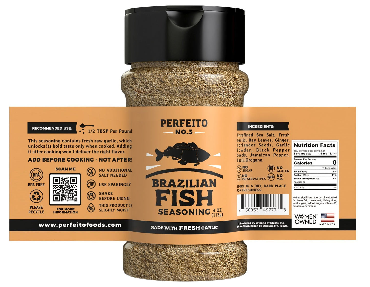 Perfeito Foods Fish Seasoning, 4 oz