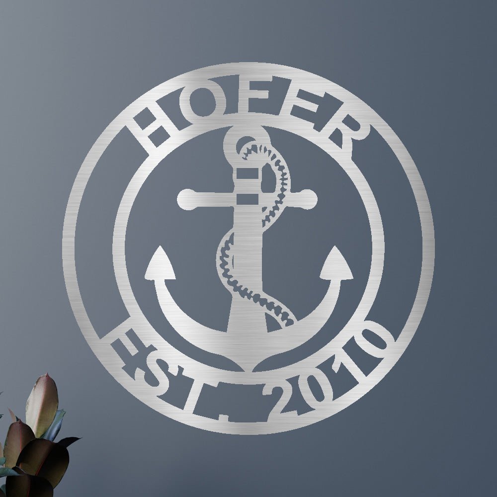 Anchor Family Name Personalized Gifts - Custom Metal Sign