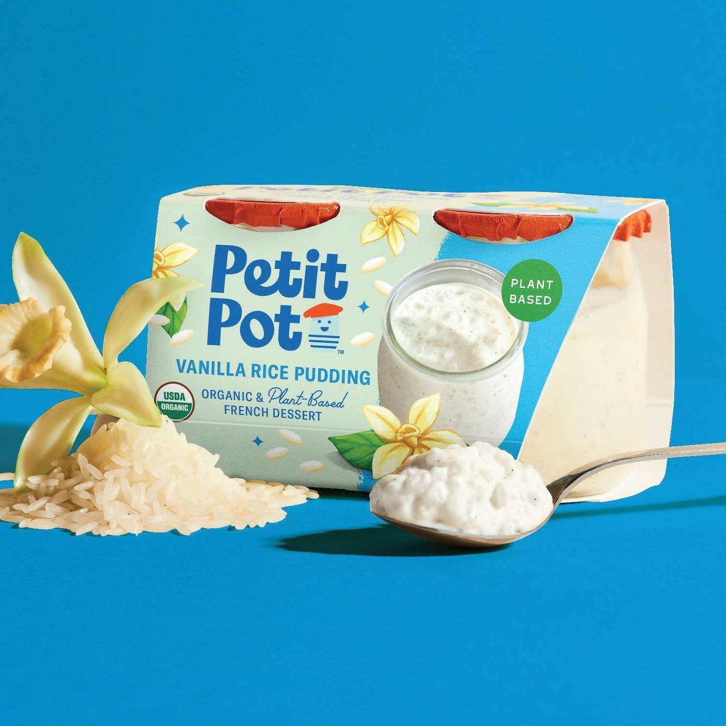 Petit Pot Rice Pudding Organic Plant-Based French Dessert Wholesale - 2-Jar Packs x 600 Packs (1/4 Pallet) case