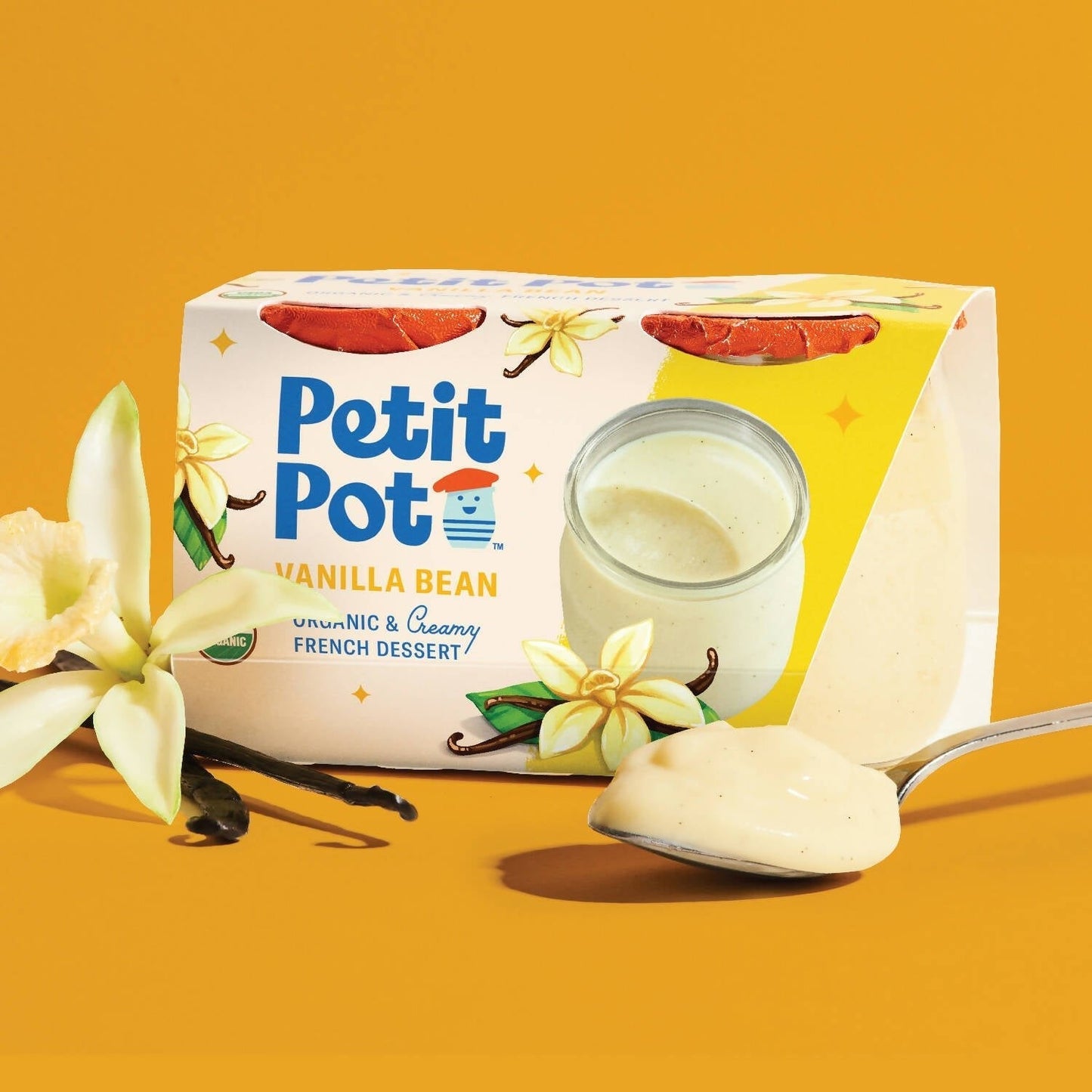 Petit Pot Vanilla Bean Organic French Dessert Wholesale - 2-Jar Packs x 600 Packs (1/4 Pallet) case