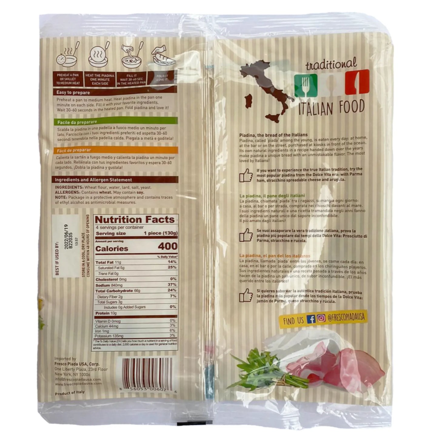 Piadina Traditional - Bundle 3 pack (12 count)