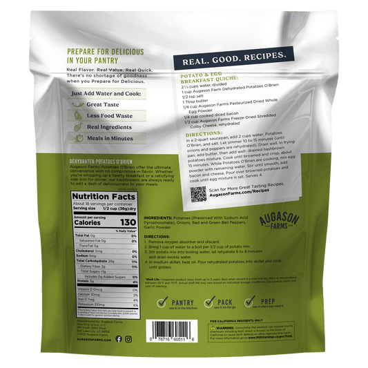 Potatoes O'Brien Family Size Pouch, 18 Servings