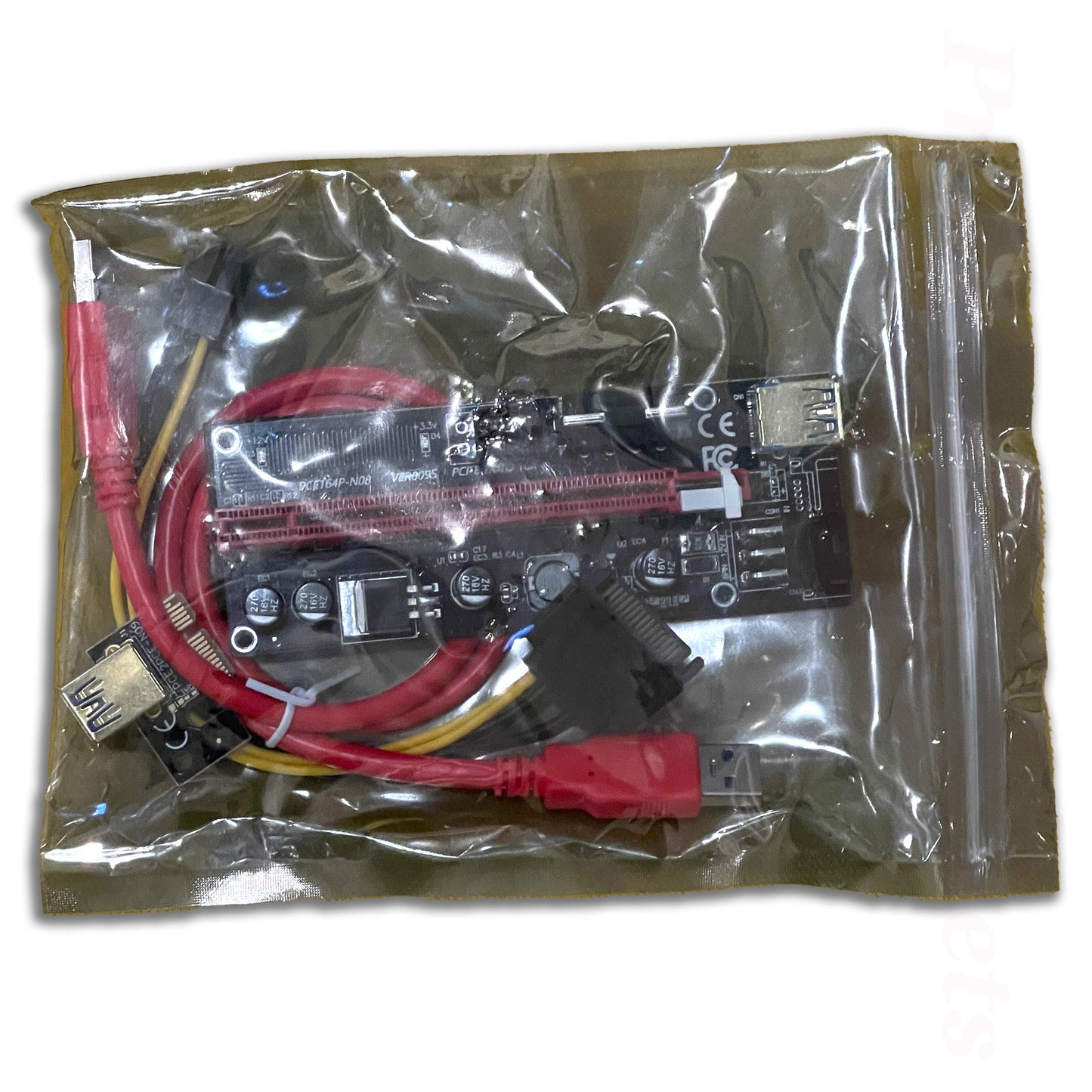 PCIE GPU Riser Latest V009S 6 PIN + MOLEX GPU Mining ETH USB - New