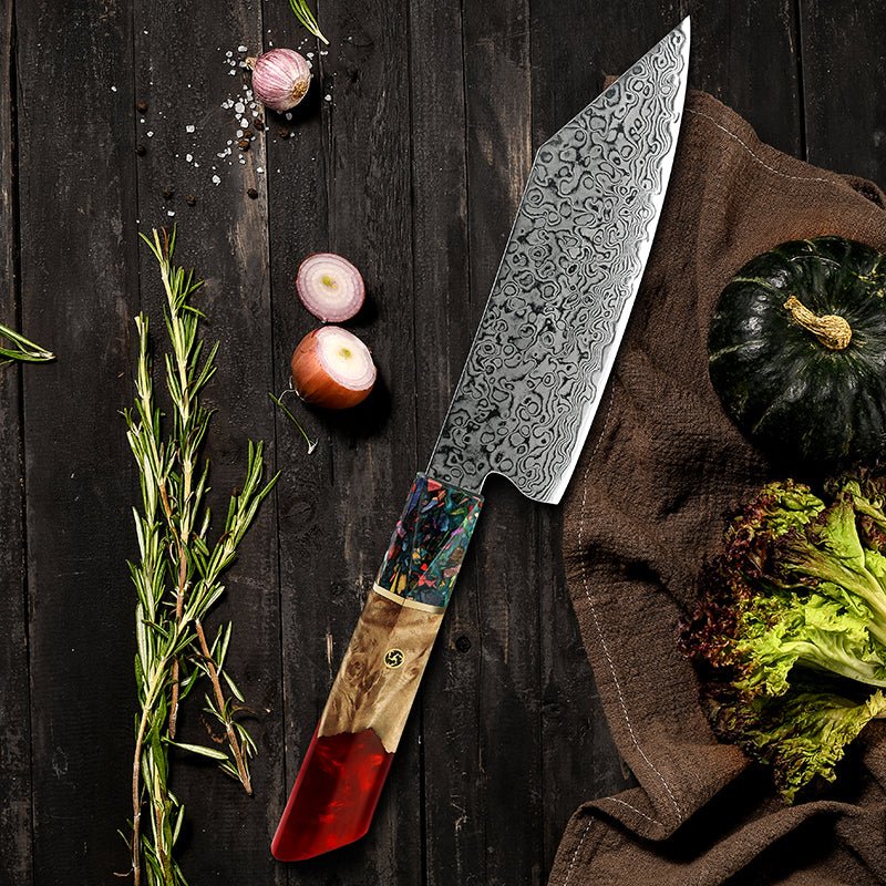 Pristine VG10 Chef Knife 10.5" with Exotic Olive Wood & Resin Handle