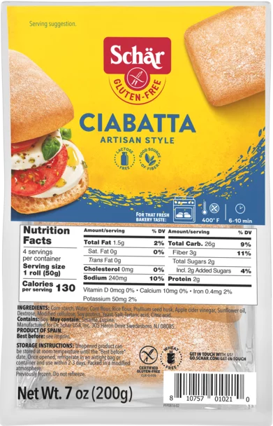 Schar Ciabatta Rolls - 4 Pack