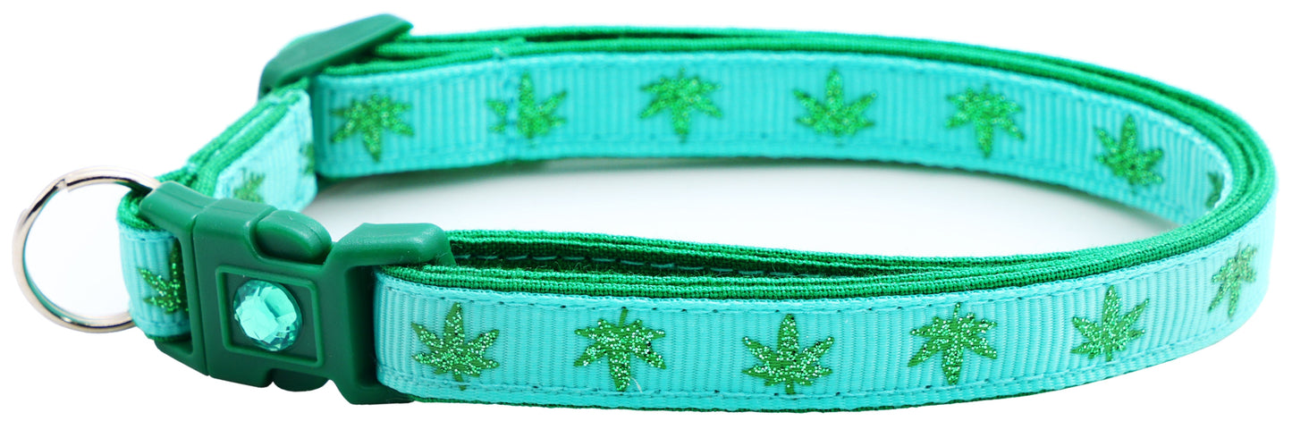 Marijuana Leaves Breakaway Cat Collar - Pugs2Persians - Little Red General Store