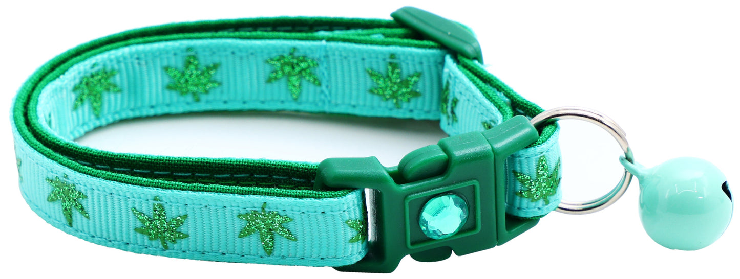 Marijuana Leaves Breakaway Cat Collar - Pugs2Persians - Little Red General Store
