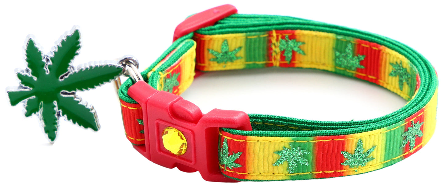 Marijuana Leaves Breakaway Cat Collar - Pugs2Persians - Little Red General Store
