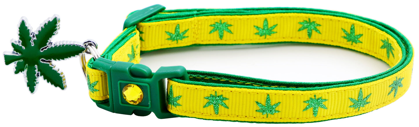 Marijuana Leaves Breakaway Cat Collar - Pugs2Persians - Little Red General Store