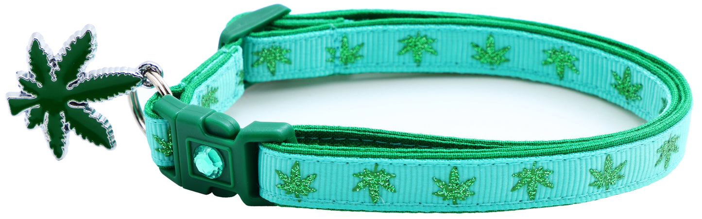 Marijuana Leaves Breakaway Cat Collar - Pugs2Persians - Little Red General Store