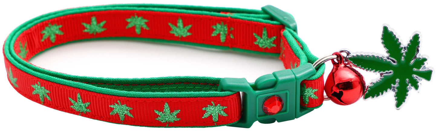 Marijuana Leaves Breakaway Cat Collar - Pugs2Persians - Little Red General Store