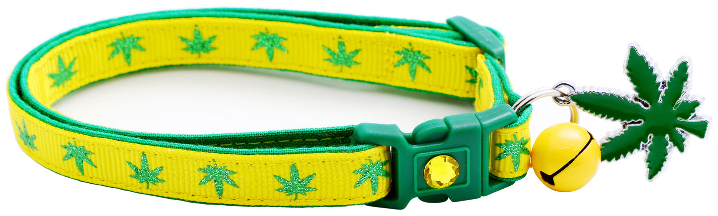 Marijuana Leaves Breakaway Cat Collar - Pugs2Persians - Little Red General Store