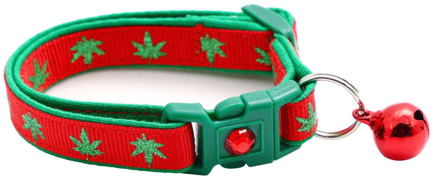 Marijuana Leaves Breakaway Cat Collar - Pugs2Persians - Little Red General Store