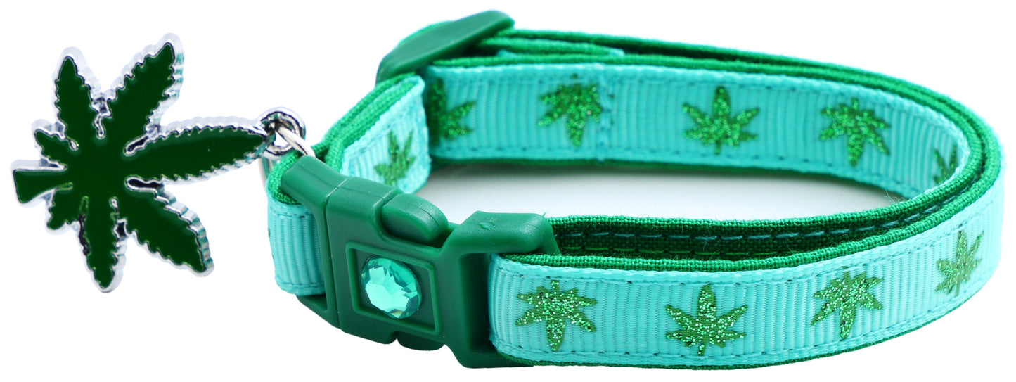Marijuana Leaves Breakaway Cat Collar - Pugs2Persians - Little Red General Store