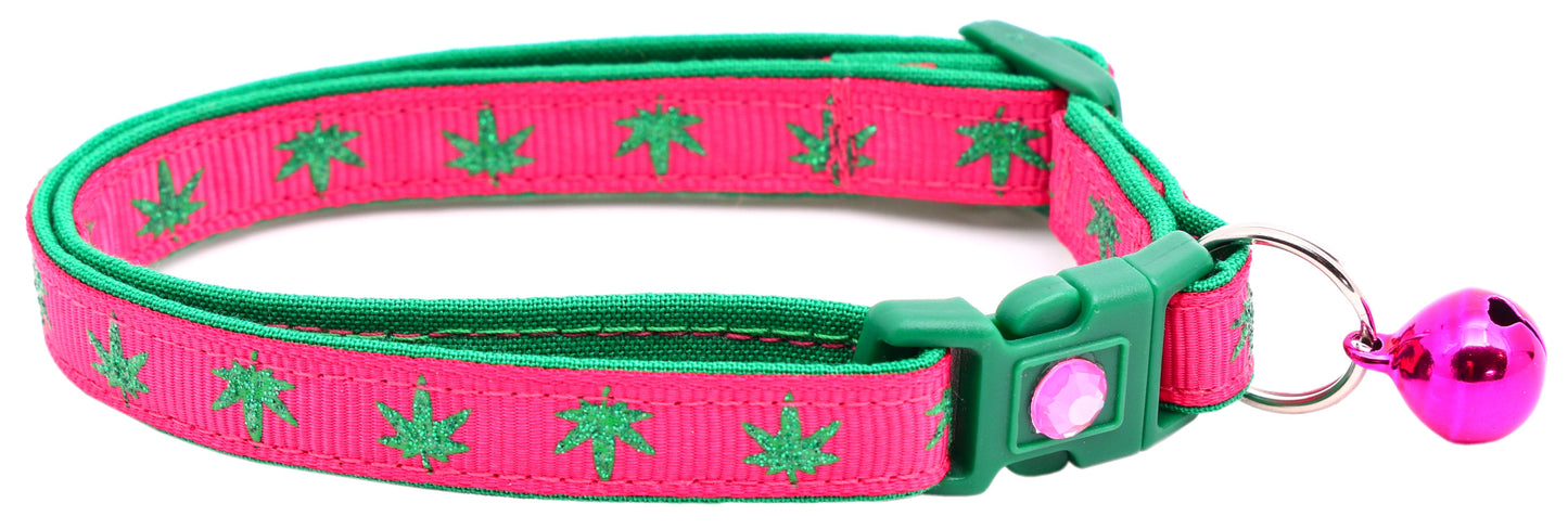 Marijuana Leaves Breakaway Cat Collar - Pugs2Persians - Little Red General Store