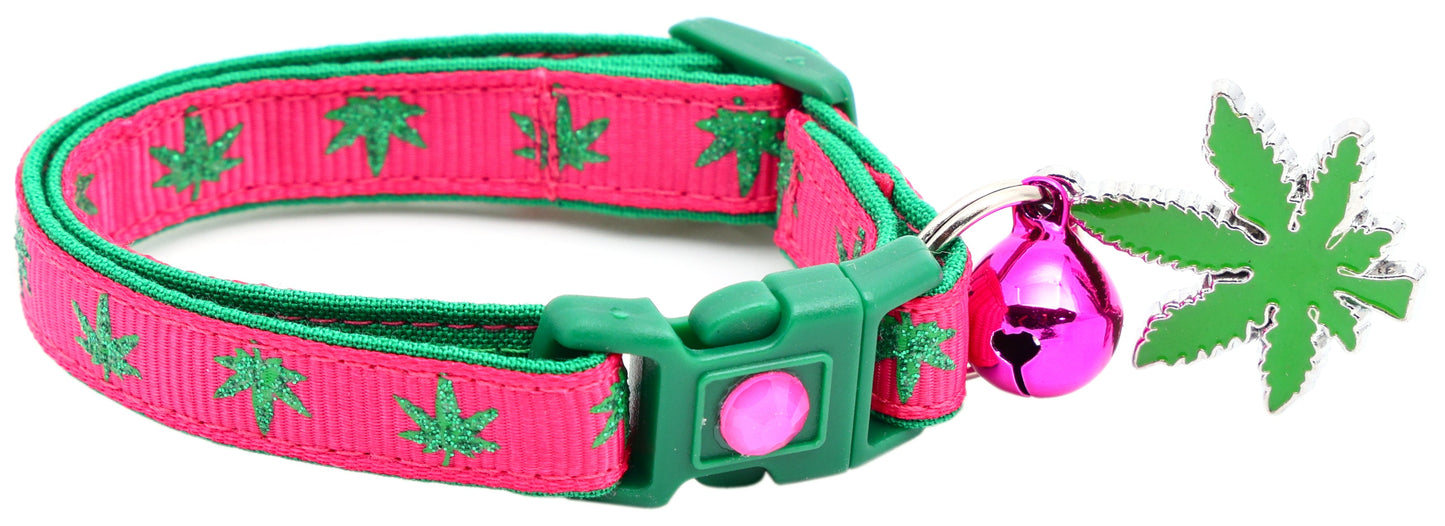 Marijuana Leaves Breakaway Cat Collar - Pugs2Persians - Little Red General Store